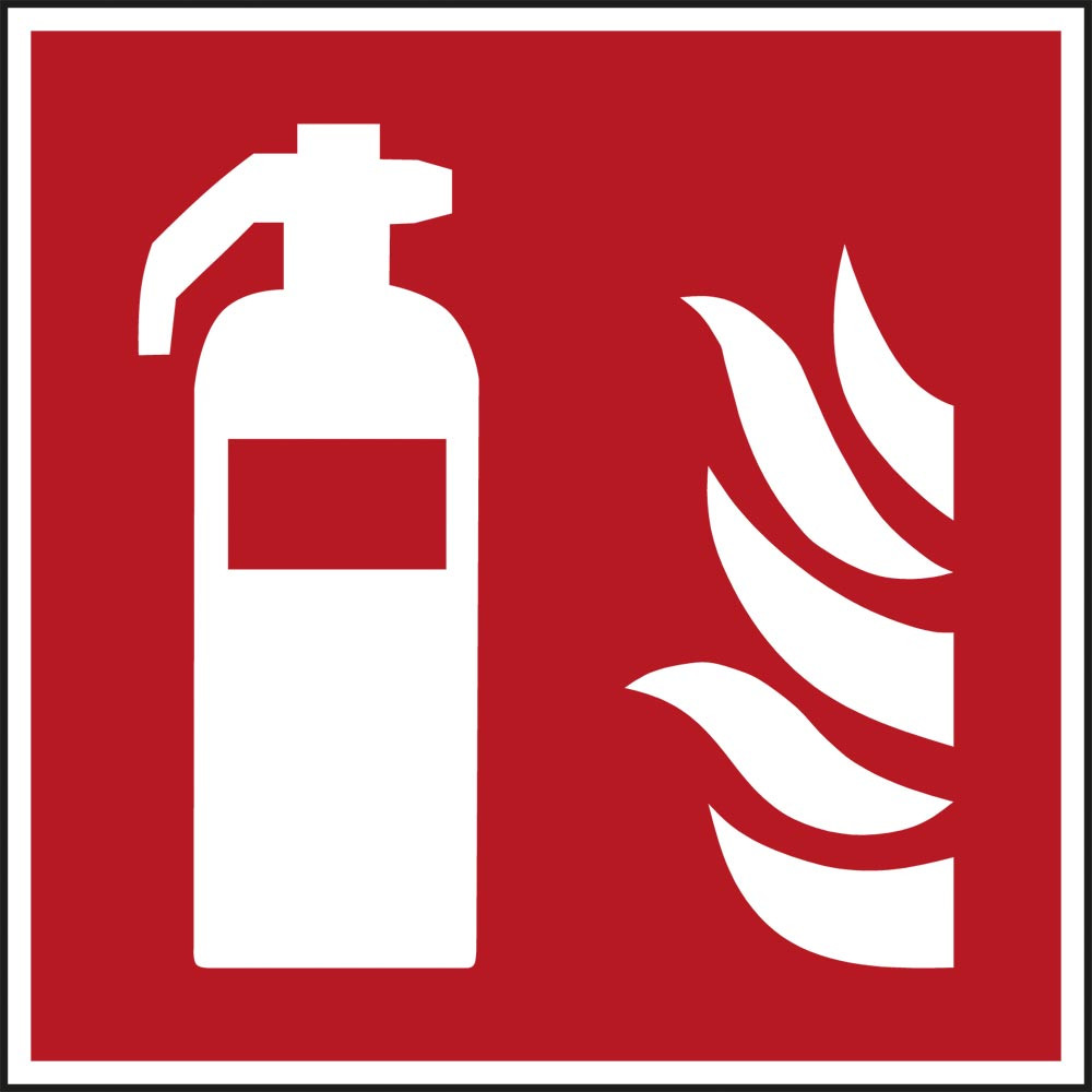Hinweisschild, Brandschutzkennzeichnung, Feuerlöscher, Folie lnl